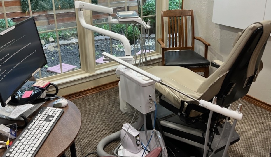 Treatment chair in dental office in Stephenville