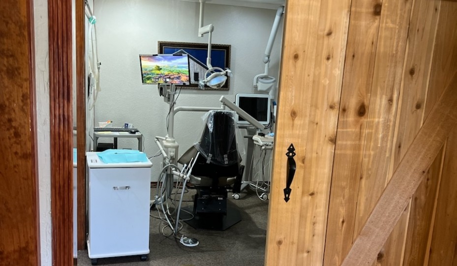 Hallway looking into dental treatment room